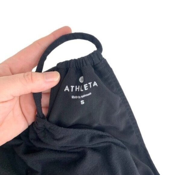 Athleta Black Hi Low Patio Maxi Dress Halter Built in Bra - Picture 4 of 6